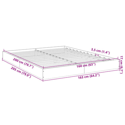Bed Frame without Mattress Sonoma Oak 160x200 cm Engineered Wood