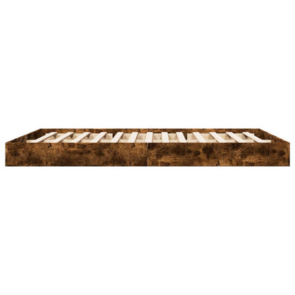Bed Frame without Mattress Smoked Oak 160x200 cm Engineered Wood