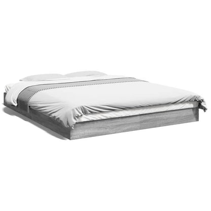 Bed Frame without Mattress Grey Sonoma 160x200 cm Engineered Wood