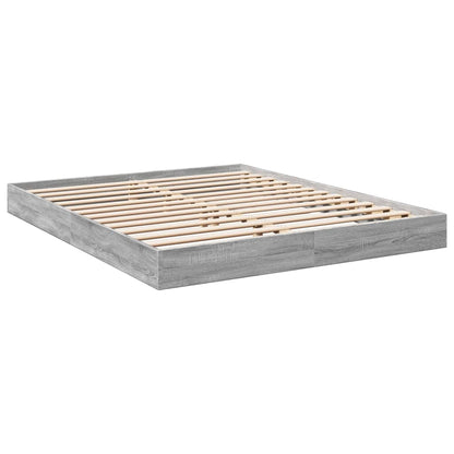Bed Frame without Mattress Grey Sonoma 160x200 cm Engineered Wood