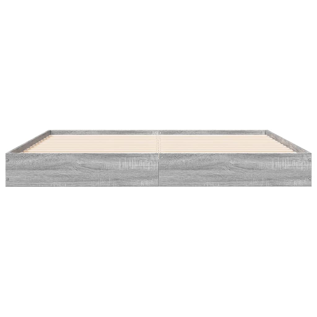Bed Frame without Mattress Grey Sonoma 160x200 cm Engineered Wood