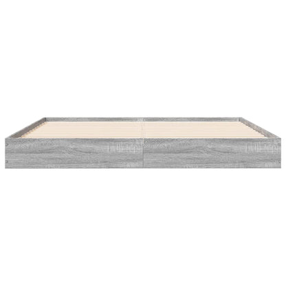 Bed Frame without Mattress Grey Sonoma 160x200 cm Engineered Wood