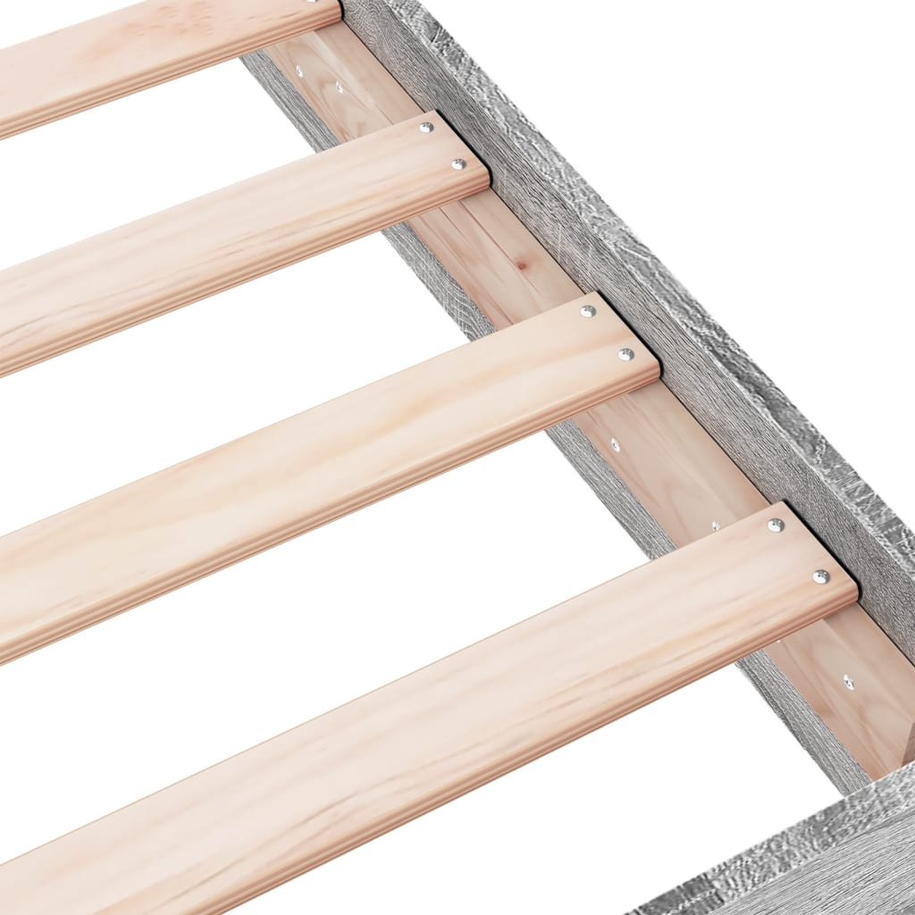 Bed Frame without Mattress Grey Sonoma 160x200 cm Engineered Wood