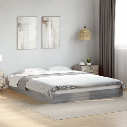 Bed Frame without Mattress Grey Sonoma 160x200 cm Engineered Wood