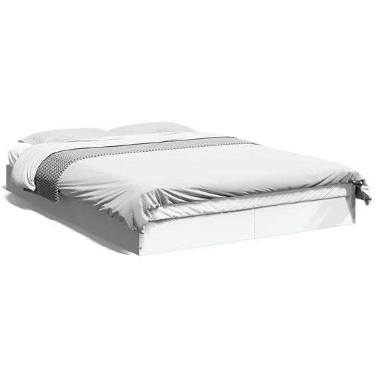 Bed Frame without Mattress White 140x200 cm Engineered Wood