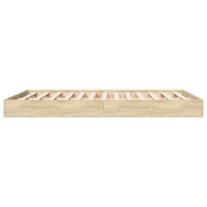 Bed Frame without Mattress Sonoma Oak 140x200 cm Engineered Wood