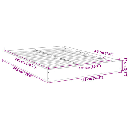 Bed Frame without Mattress Grey Sonoma 140x200 cm Engineered Wood