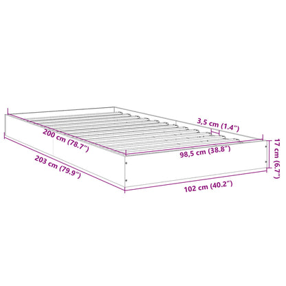 Bed Frame without Mattress Sonoma Oak 100x200 cm Engineered Wood