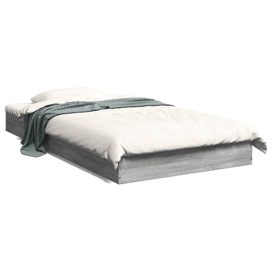 Bed Frame without Mattress Grey Sonoma 100x200 cm Engineered Wood