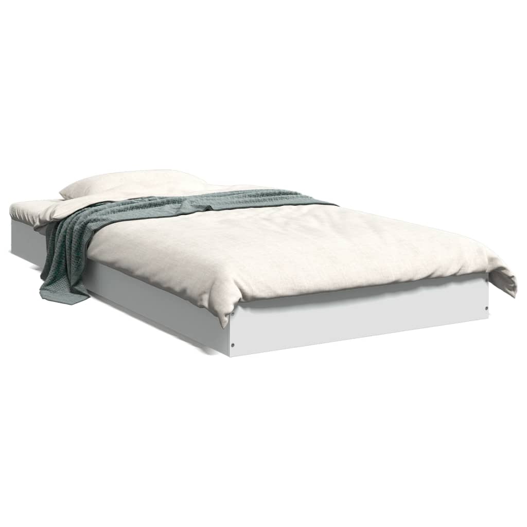 Bed Frame without Mattress White 90x190 cm Single Engineered Wood