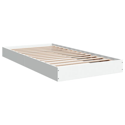 Bed Frame without Mattress White 90x190 cm Single Engineered Wood