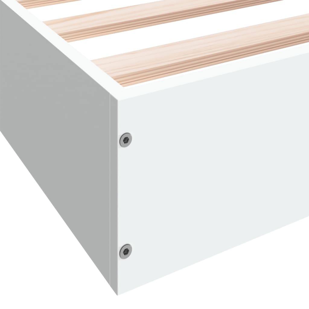 Bed Frame without Mattress White 90x190 cm Single Engineered Wood