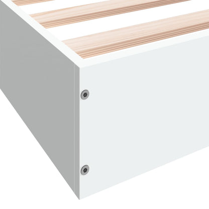 Bed Frame without Mattress White 90x190 cm Single Engineered Wood