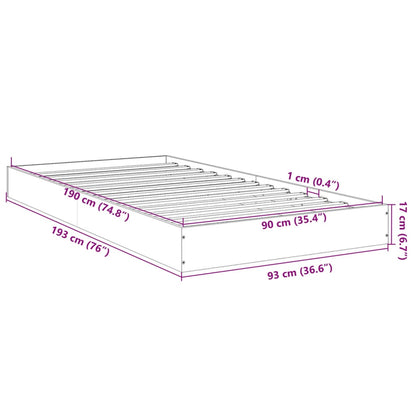 Bed Frame without Mattress White 90x190 cm Single Engineered Wood