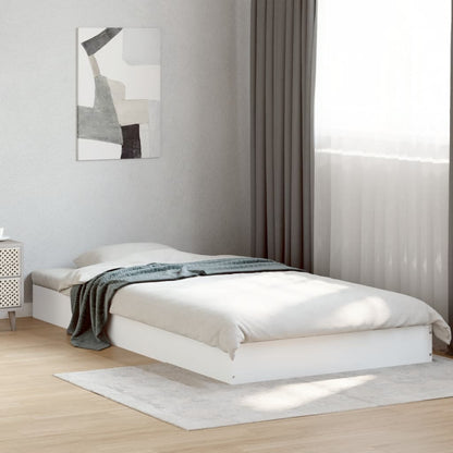 Bed Frame without Mattress White 90x190 cm Single Engineered Wood