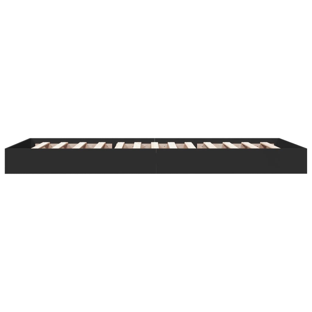 Bed Frame without Mattress Black 75x190 cm Small Single Engineered Wood
