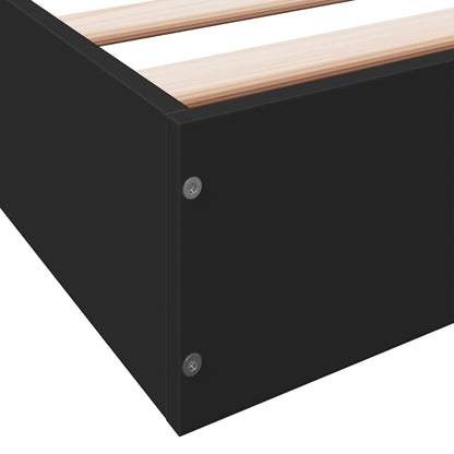 Bed Frame without Mattress Black 75x190 cm Small Single Engineered Wood