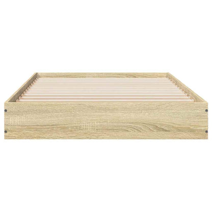 Bed Frame without Mattress Sonoma Oak 75x190 cm Small Single Engineered Wood