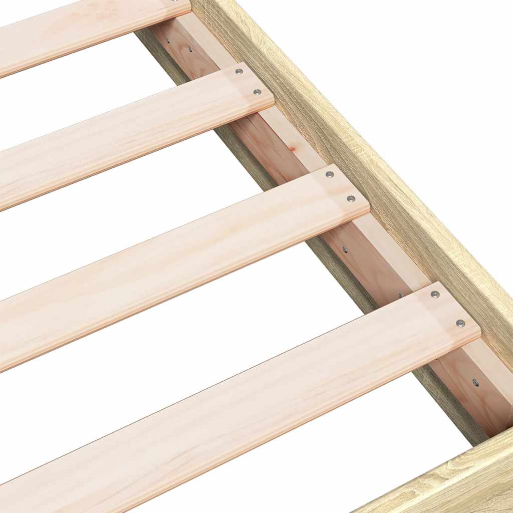 Bed Frame without Mattress Sonoma Oak 75x190 cm Small Single Engineered Wood