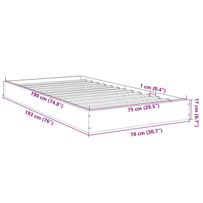 Bed Frame without Mattress Sonoma Oak 75x190 cm Small Single Engineered Wood