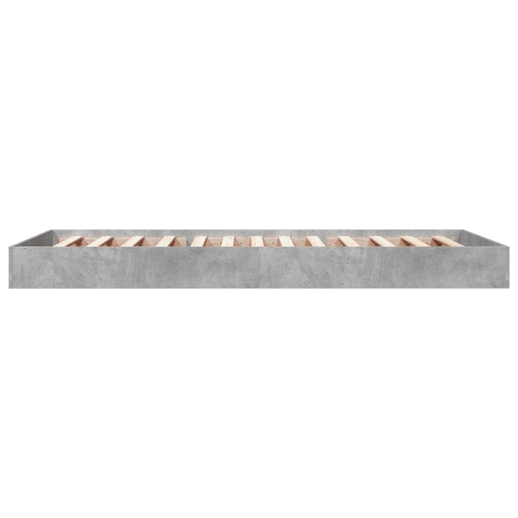 Bed Frame without Mattress Concrete Grey 75x190 cm Small Single