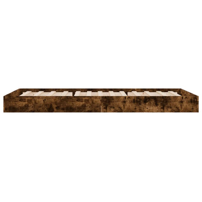 Bed Frame without Mattress Smoked Oak 75x190 cm Small Single Engineered Wood