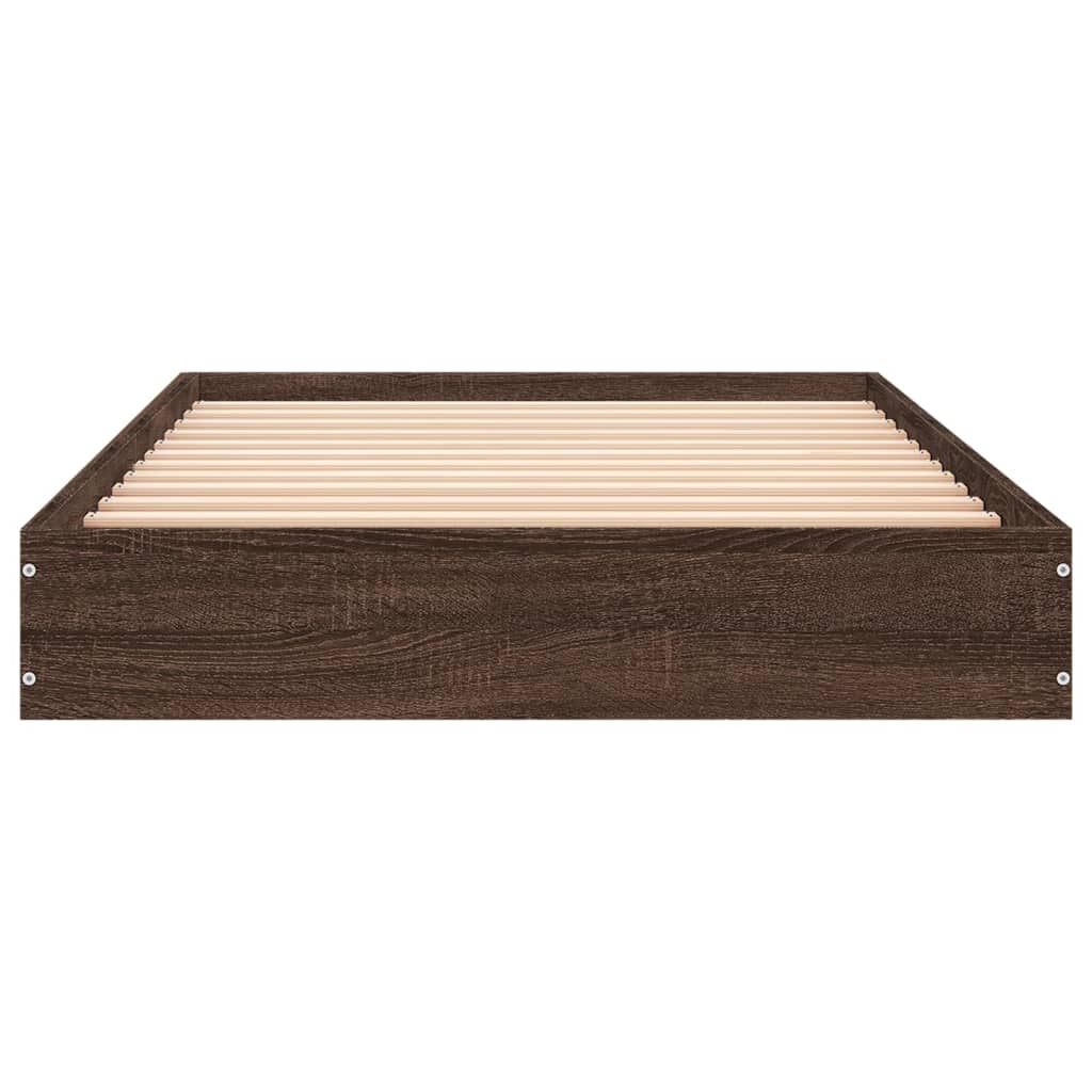 Bed Frame without Mattress Brown Oak 75x190 cm Small Single Engineered Wood