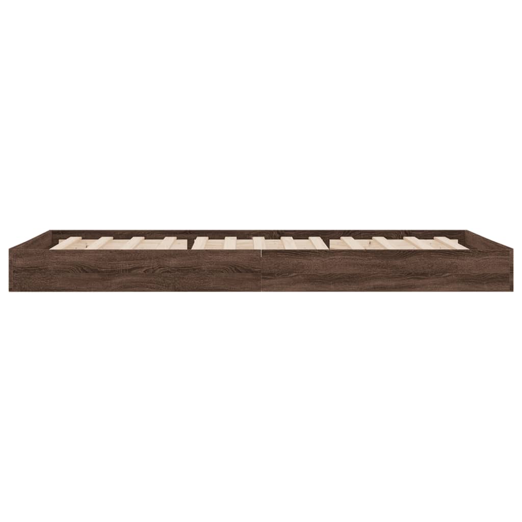Bed Frame without Mattress Brown Oak 75x190 cm Small Single Engineered Wood