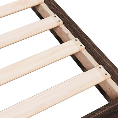 Bed Frame without Mattress Brown Oak 75x190 cm Small Single Engineered Wood