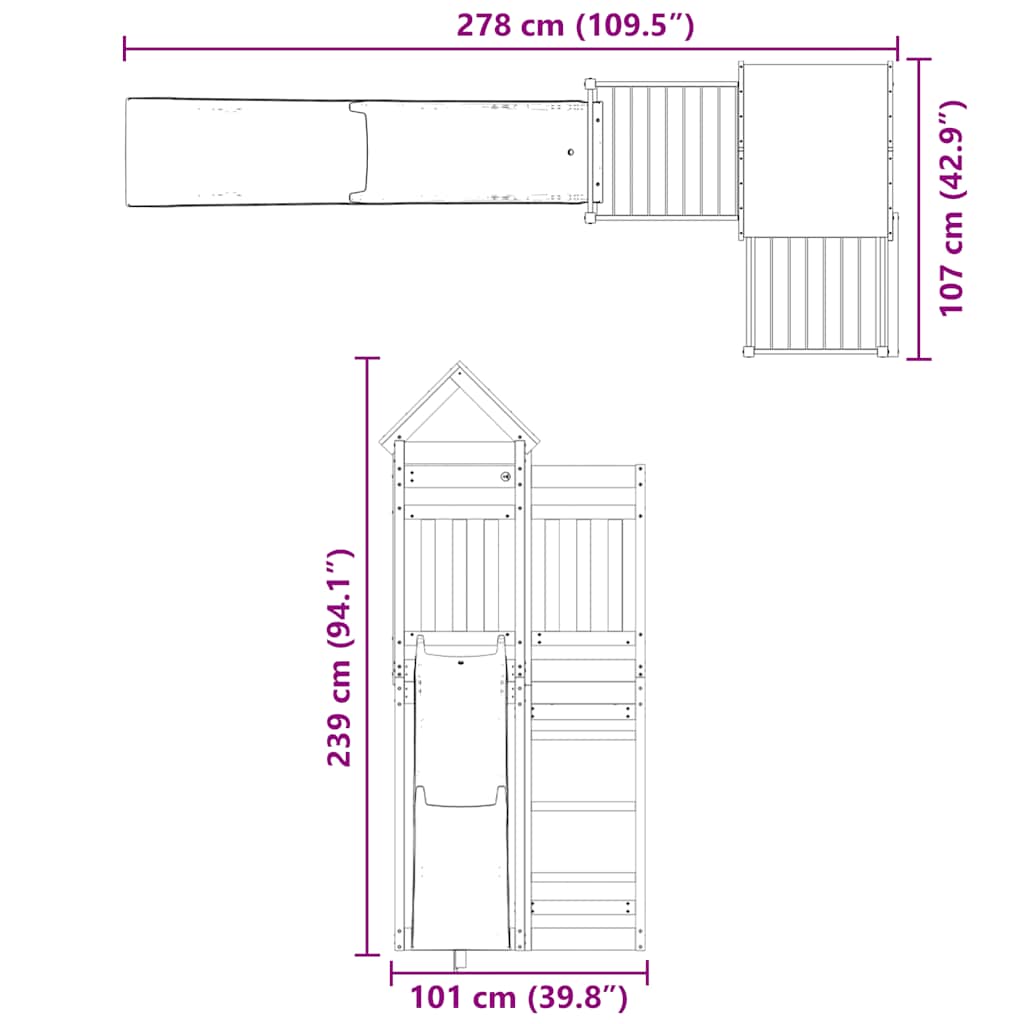 Outdoor Playset Solid Wood Douglas