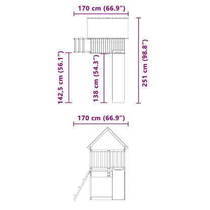 Outdoor Playset Solid Wood Pine