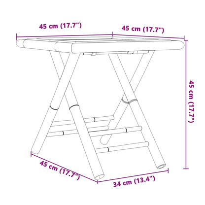 Bistro Set | Natural Bamboo | Bamboo | 3 Piece Set | Foldable