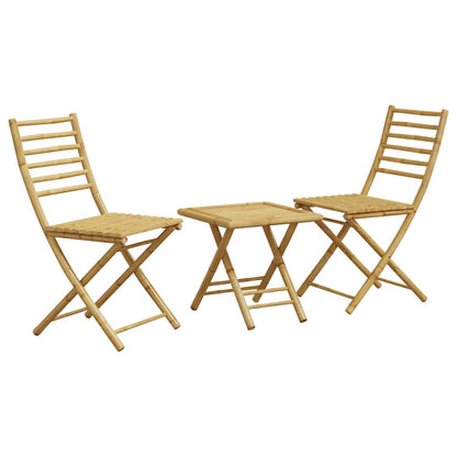 Bistro Set | Natural Bamboo | Bamboo | Compact | Foldable | Bistro Set