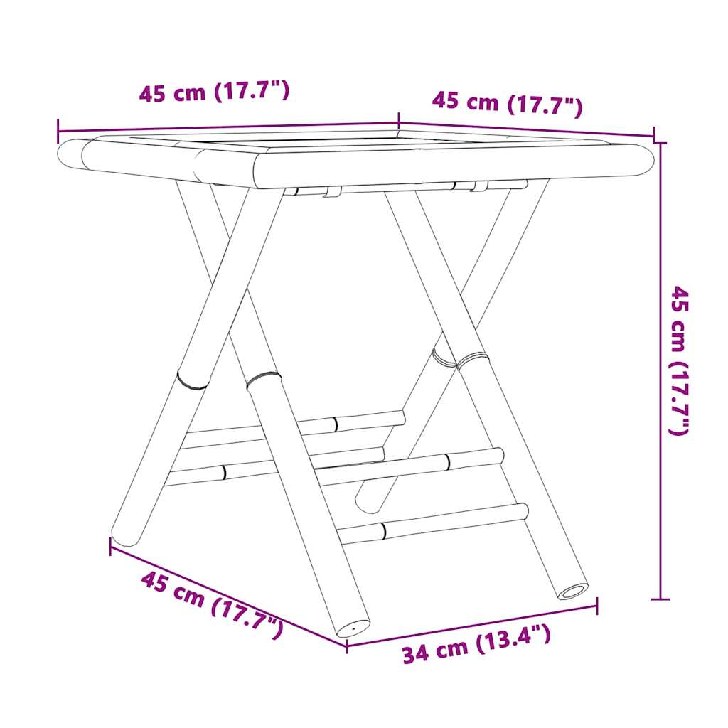 Bistro Set | Natural Bamboo | Bamboo | Compact | Foldable | Bistro Set
