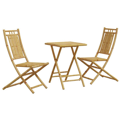 Bistro Set | Natural Bamboo | Bamboo | Compact | Foldable | Bistro Set