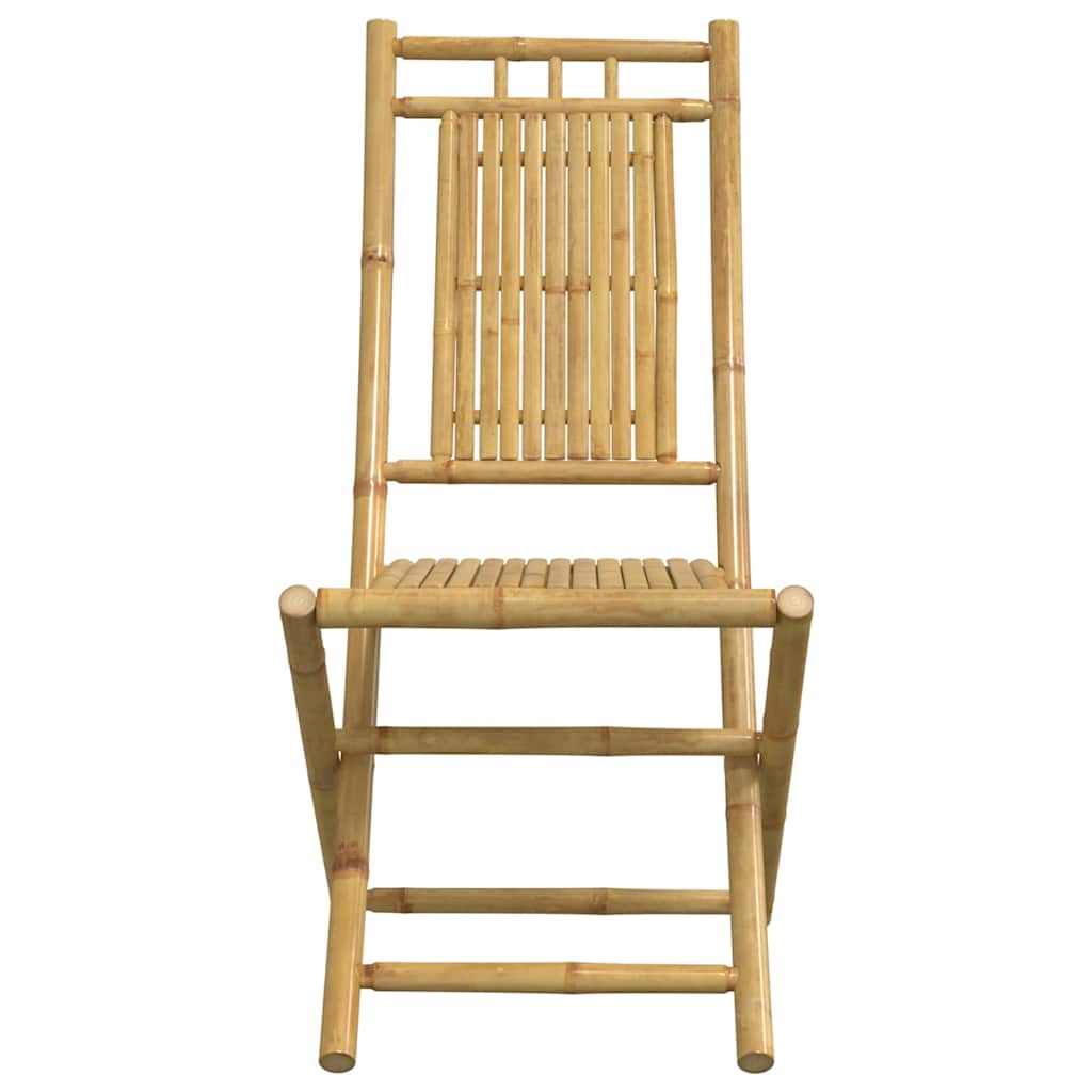 Bistro Set | Natural Bamboo | Bamboo | Compact | Foldable | Bistro Set