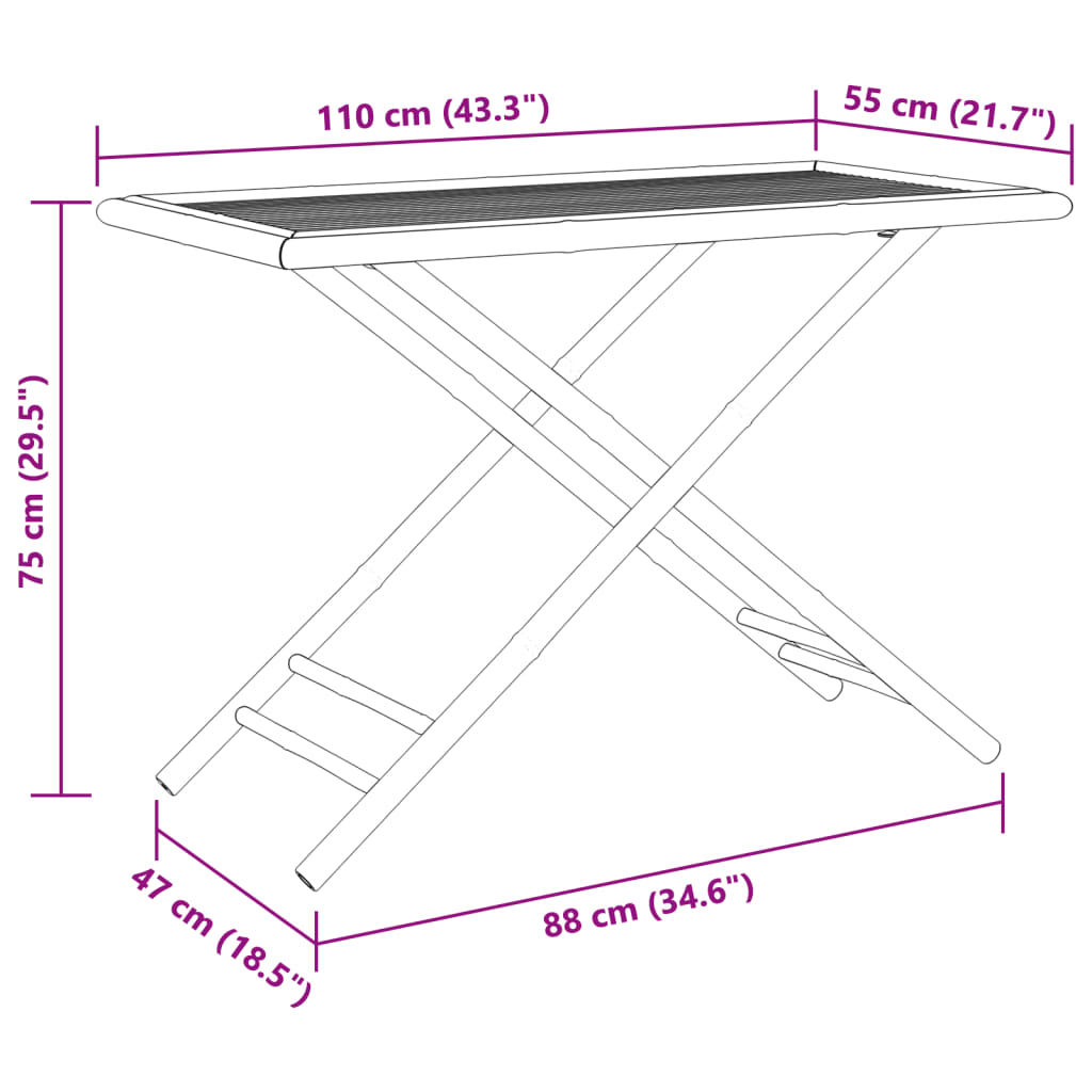 Garden Dining Set | Natural Bamboo | Bamboo | Medium | Foldable