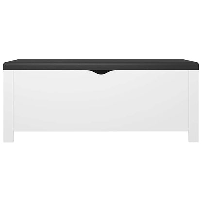 Storage Box with Cushion White 105x40x45 cm