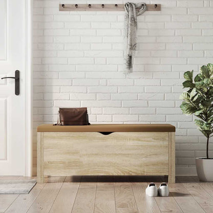 Storage Box with Cushion Sonoma Oak 105x40x45 cm