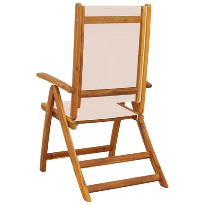Folding Garden Chairs 4 pcs Solid Wood Acacia and Textilene