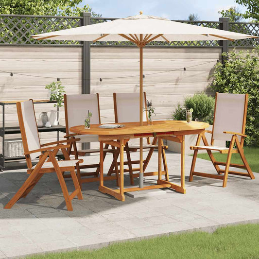 Folding Chairs 4 pcs Solid Wood Acacia and Textilene