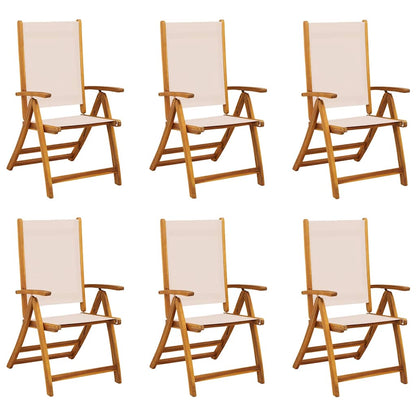 Folding Chairs 6 pcs Solid Wood Acacia and Textilene