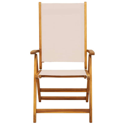 Folding Garden Chairs 6 pcs Solid Wood Acacia and Textilene
