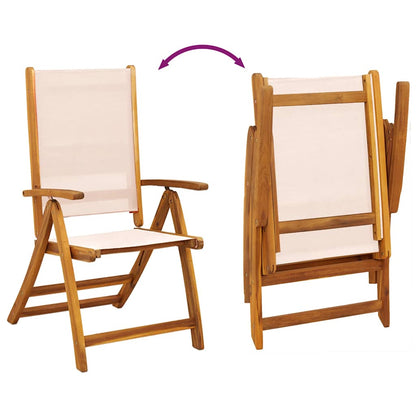 Folding Chairs 6 pcs Solid Wood Acacia and Textilene