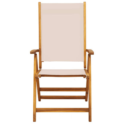Folding Garden Chairs 8 pcs Solid Wood Acacia and Textilene