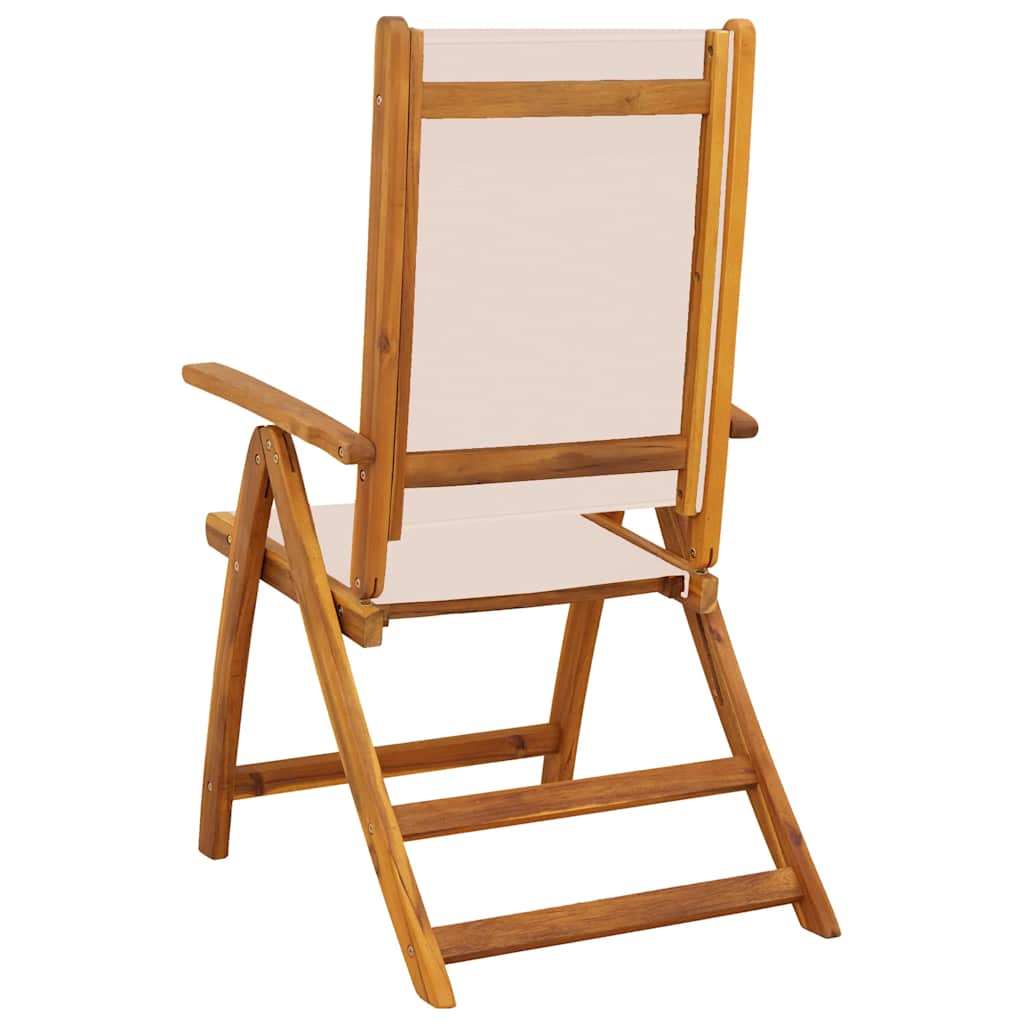 Folding Garden Chairs 8 pcs Solid Wood Acacia and Textilene