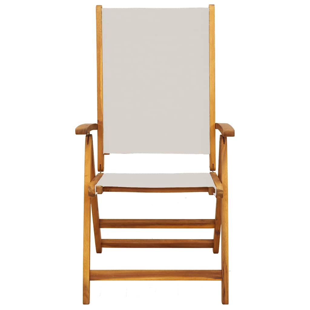 Folding Garden Chairs 4 pcs Solid Wood Acacia and Textilene