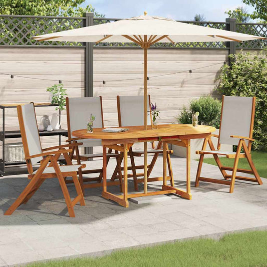 Folding Chairs 4 pcs Solid Wood Acacia and Textilene
