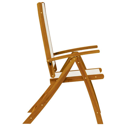 Folding Garden Chairs 6 pcs Solid Wood Acacia and Textilene