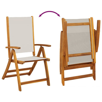 Folding Garden Chairs 6 pcs Solid Wood Acacia and Textilene
